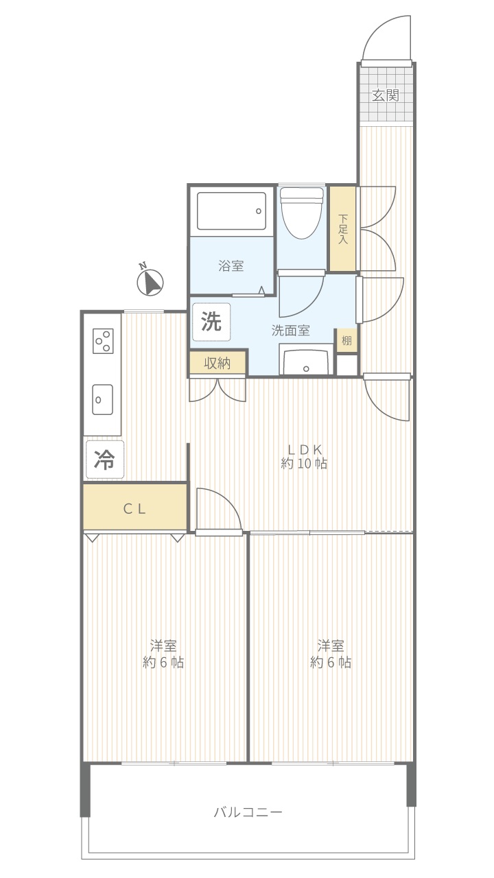 コスモ和田町603号室間取り図