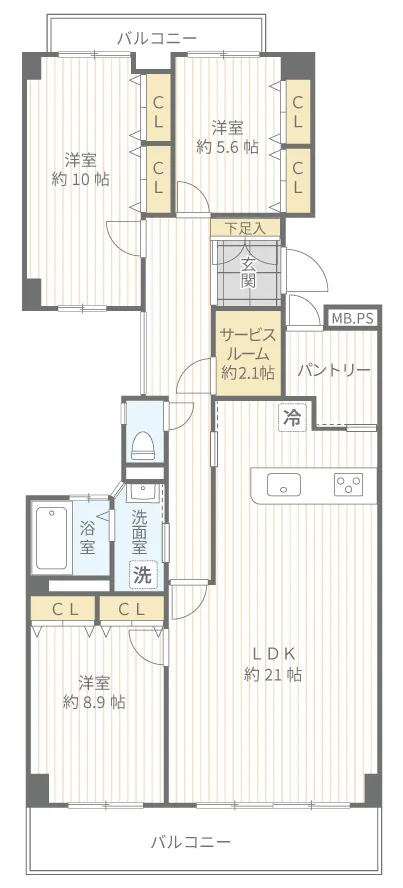 ユーカリハイツ久末811号室間取り図