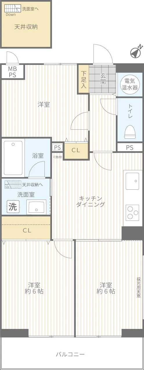 ライオンズマンション小机第10_406号室間取図