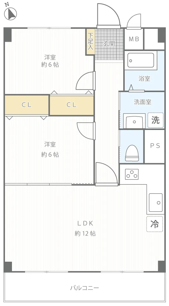 横浜東本郷マンション606号室間取図