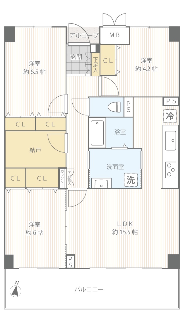 洋光台ビューハイツ503号室間取り図