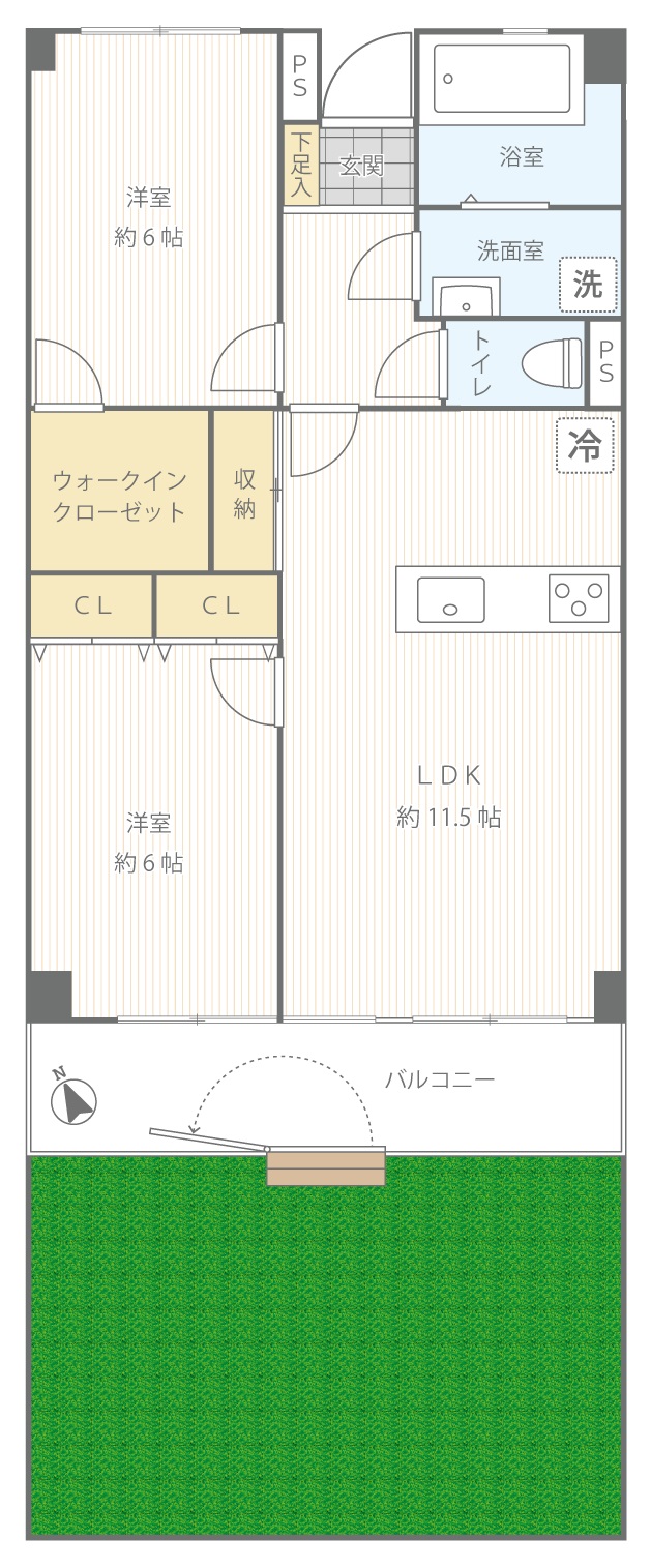 菱興洋光台マンション106号室間取り図