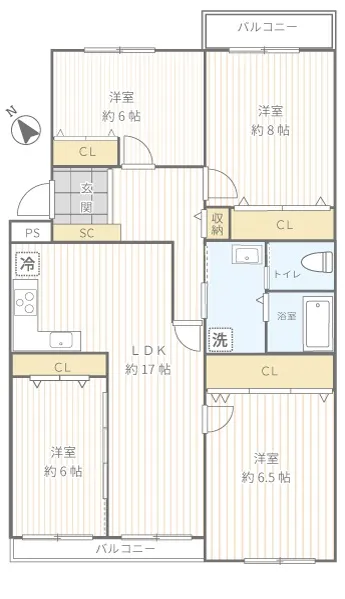 霧が丘グリーンタウン４街区1-5号棟_503号室間取図